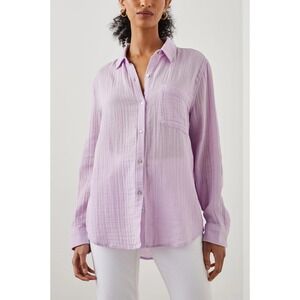 Rails Ellis Orchid Purple Organic Cotton Gauze Button Down Shirt Size M Long Slv